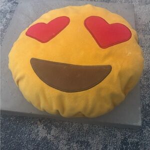 Yellow Emoji Heart Eyes Pillow